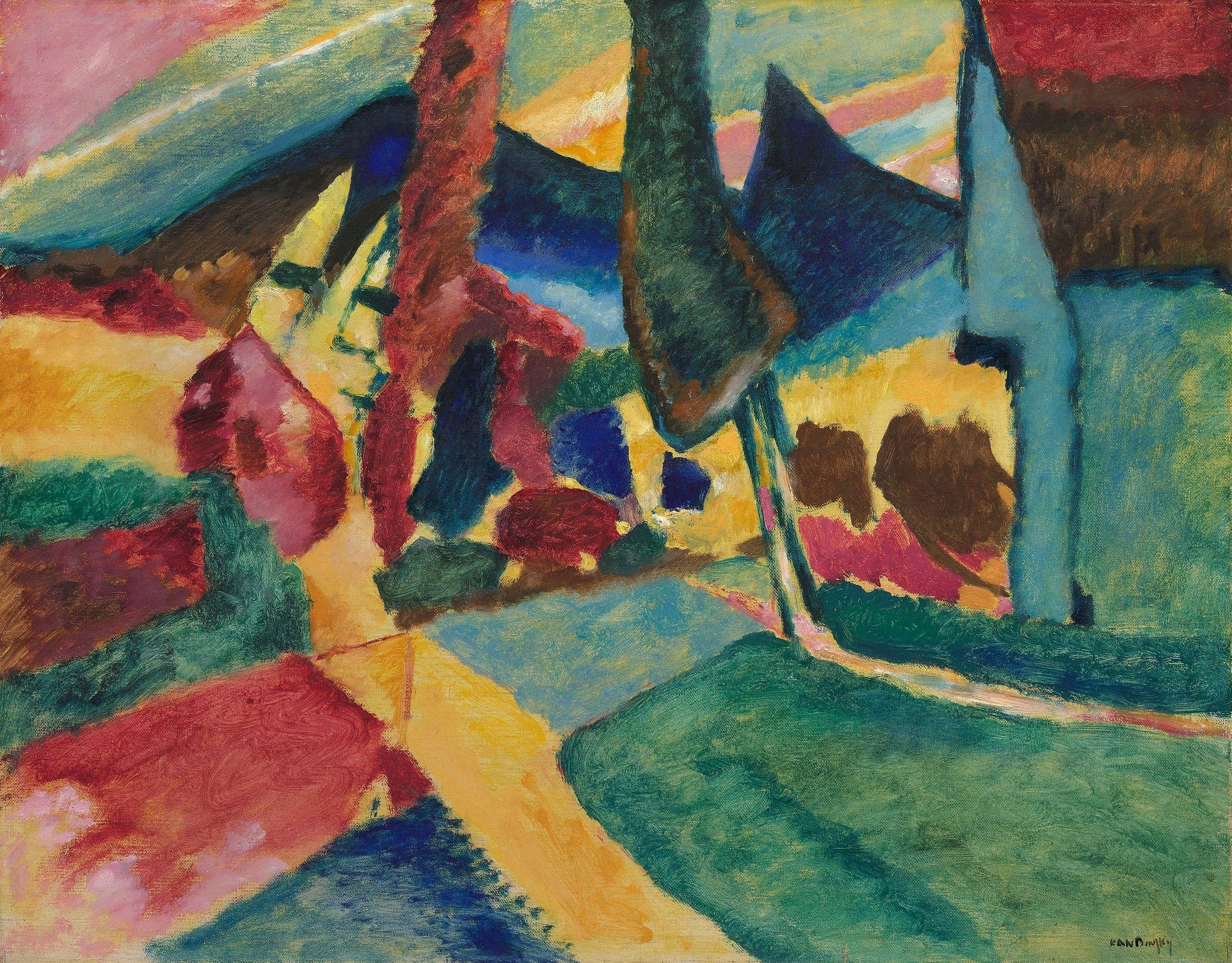Landscape with Two Poplars, Vasily Kandinsky