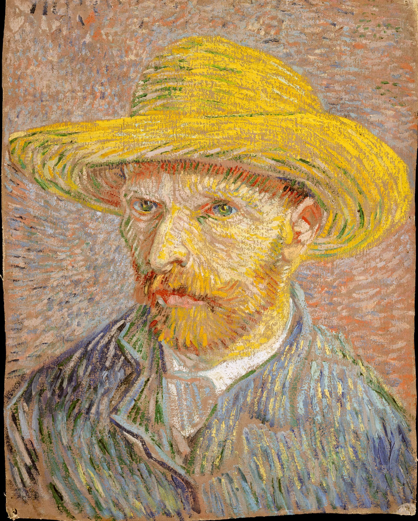 Self-Portrait with a Straw Hat, Vincent van Gogh